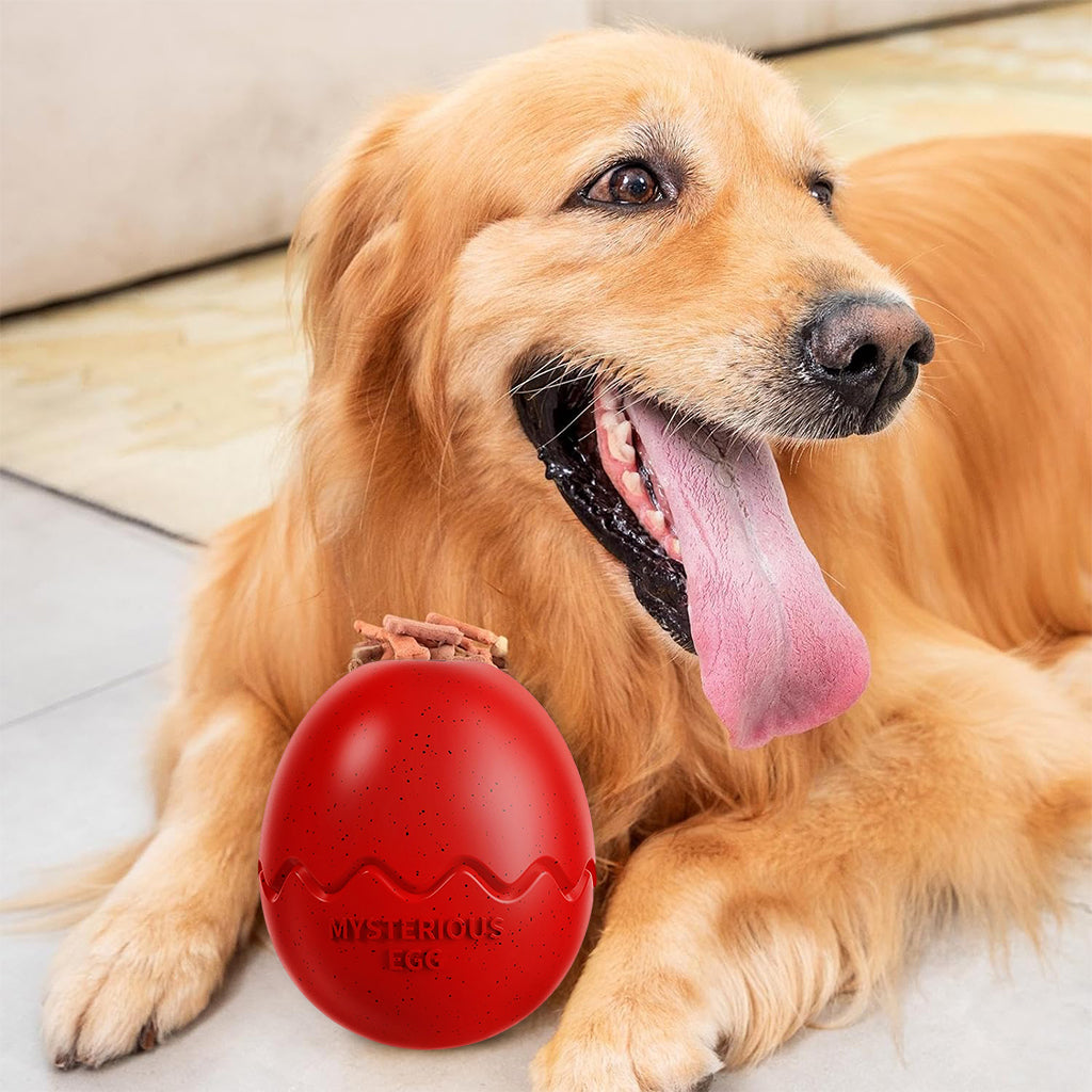 Ball Toy Dog Toy Slow Feeding Toy Dog Chew Toy Licking Toy Durable Rubber Egg Toy for Dog TreatsToy for Small, Medium Dog Up to 16kg