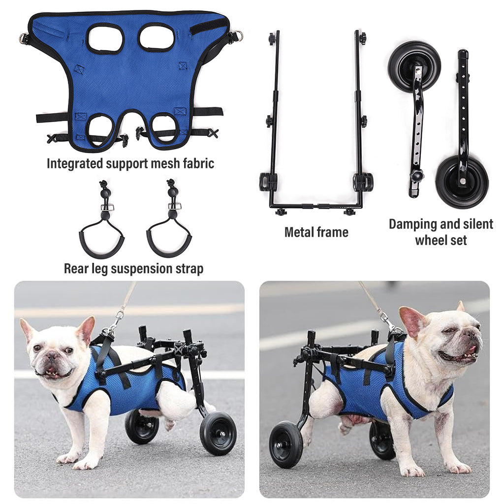 Small Dog Wheel-Chair for Back Legs, Walking Assistance for Disabled Dog, Wheel Chair Hind Limb Hind Back Leg Disabled Dog Mobility Aid Trolley Legs Rehabilitation Light Pet Walk Assistance