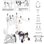 Small Dog Wheel-Chair for Back Legs, Walking Assistance for Disabled Dog, Wheel Chair Hind Limb Hind Back Leg Disabled Dog Mobility Aid Trolley Legs Rehabilitation Light Pet Walk Assistance