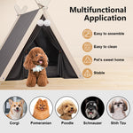 Warm Cat House Cat Bed, Closed Pet Cat Dog Bed House Delivery Room, Luxury Cotton Pet Teepee Tent with Thick Cushion & Pine Wood Poles Indoor/Outdoor Pet Box