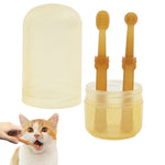 2Pcs Dog ToothbrushSoft Silicone Pet Toothbrush for Cat Dog Round Head Toothbrush with Tongue Scraper Pet Oral Cleaning Brushes with Storage Box