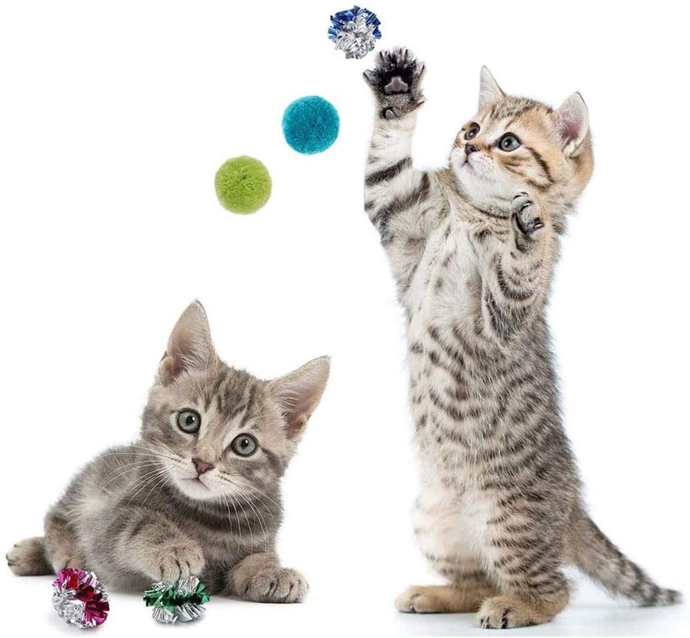 Cat Toys Kitten Toys Cat Toy for Indoor Cats Cat Feathers Wand Cat Interactive Toys Set with Mouse Mice Balls and Bells Toys for Cats Kitten Toys for Kttens to Play