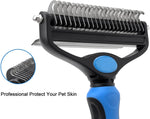 Dog Brush Dogs Comb 2 in 1 Deshedding Tool& Dematting Undercoat Rake for Mats& Tangles Removing, Dog Grooming Kit, Pet Brush,Great for Short to Long Hair Small Large Breeds