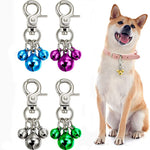 4 Pieces Pet Bells for Collars Loud Dog Bells Key Rings Dog Bell Collar Charm Dog Triple Bell Pendant for Dogs Cat Collar Decoration and Training