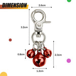 4 Pieces Pet Bells for Collars Loud Dog Bells Key Rings Dog Bell Collar Charm Dog Triple Bell Pendant for Dogs Cat Collar Decoration and Training