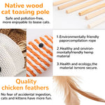 Premium Cat Toy Interactive Cat Toys Set of 5 Cat Teaser Wand Pet Toy for Cat Activity Fishing Rod with Mouse Natural Feathers Cat Toys for Kittens to Play Cat Games and Toys Mouse Toy