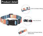 Bohemia Style Dog Collar with Patterns Adjustable 40-60cm Soft Comfy Pet Collars Dog Belt for Small Medium Large 30-40KG Dogs