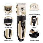Qpets Pet Grooming Hair Clippers Dog Trimmer Low Noise Cordless Pet Hair Grooming Clippers Kit - Rechargeable for Small Medium Large Dogs Cats and Other Pets, Multicolor