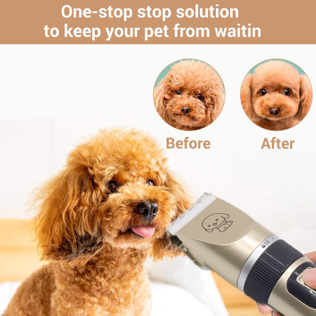 Pet Grooming Hair Clippers Dog Trimmer Low Noise Cordless Pet Hair Grooming Clippers Kit - Rechargeable for Small Medium Large Dogs Cats and Other Pets, Multicolor