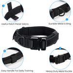 Dogs Collar for Large Dogs Adjustable Nylon Tactical Dog Collar with Strap Handle Dog Training Collar Quick Release Metal Buckle for Medium Adult Dogs(Black, L, 17''-20.5''/43-52cm)