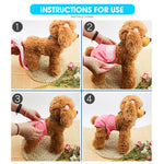 2 Pcs Pet Use Soft Reusable Female Dogs Diapers 120ml Water Absorbption Comfort Reusable Doggy Diapers for Female Dog, Puppy(M,Recommended Waist 14''-20'')