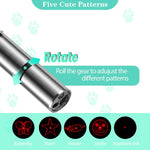 Cat Chasing Toy, USB Laser Pointer for Chasing Interactive Cat Toy 3 in 1 Laser Pen Checking Cat Skin/White Light Illumination/5 Patterns(Pls Charge Before Use)